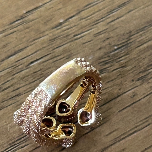 Judith RIPKA Rose Gold Open Heart Cluster Ring - Picture 6 of 8